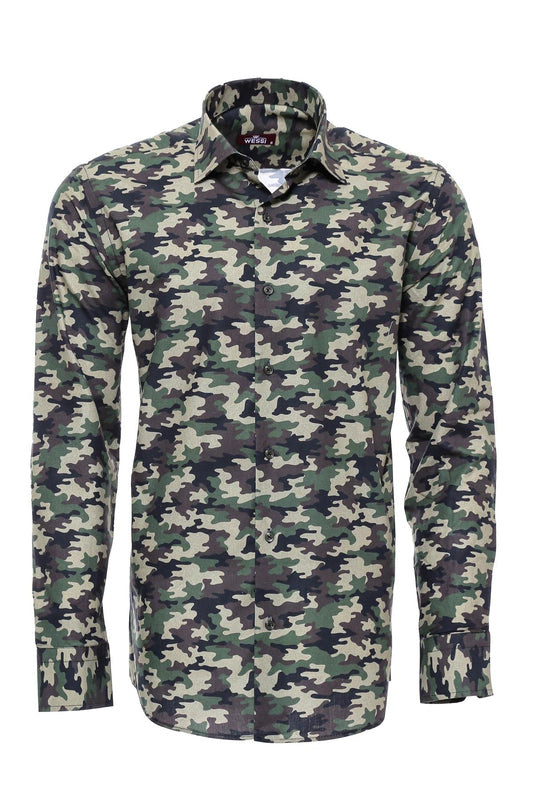 Green Camouflage Pattern Shirt