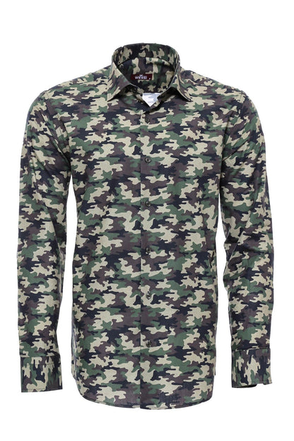 Green Camouflage Pattern Shirt