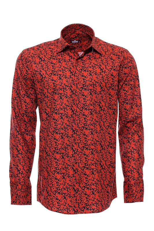 KOALA SYDNEY  Black Patterned Shirt Over Burgundy