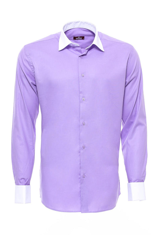 White Collar White Wrist Purple Shirt-Wessi