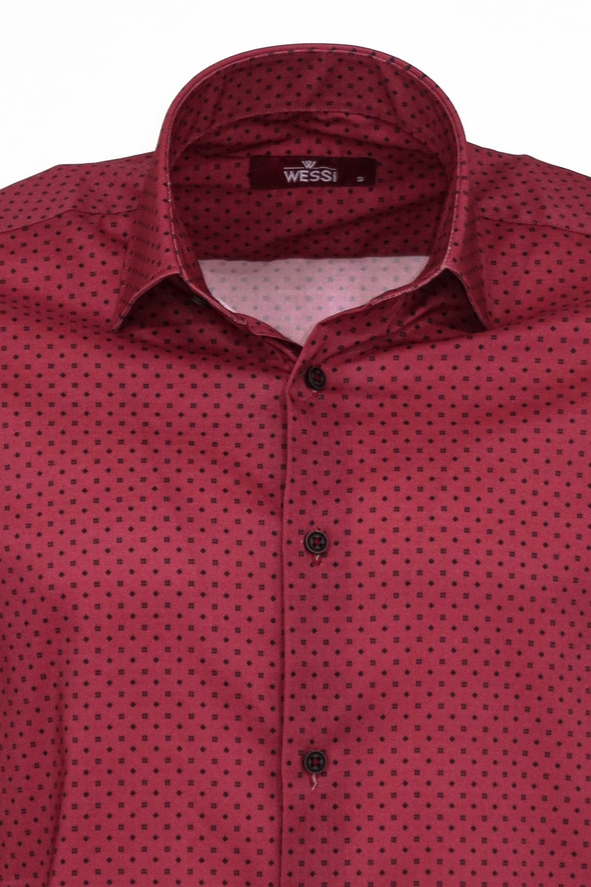 KOALA SYDNEY  Patterned Slim Fit Burgundy Men Shirt -