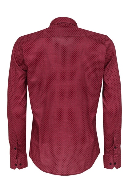 KOALA SYDNEY  Patterned Slim Fit Burgundy Men Shirt -