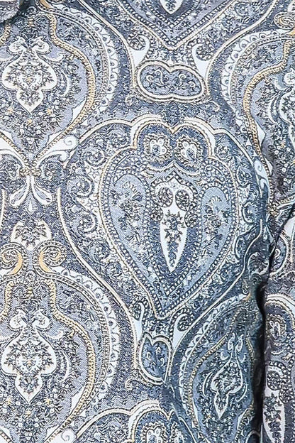 KOALA SYDNEY Damask Pattern Blue Slim Fit Shirt