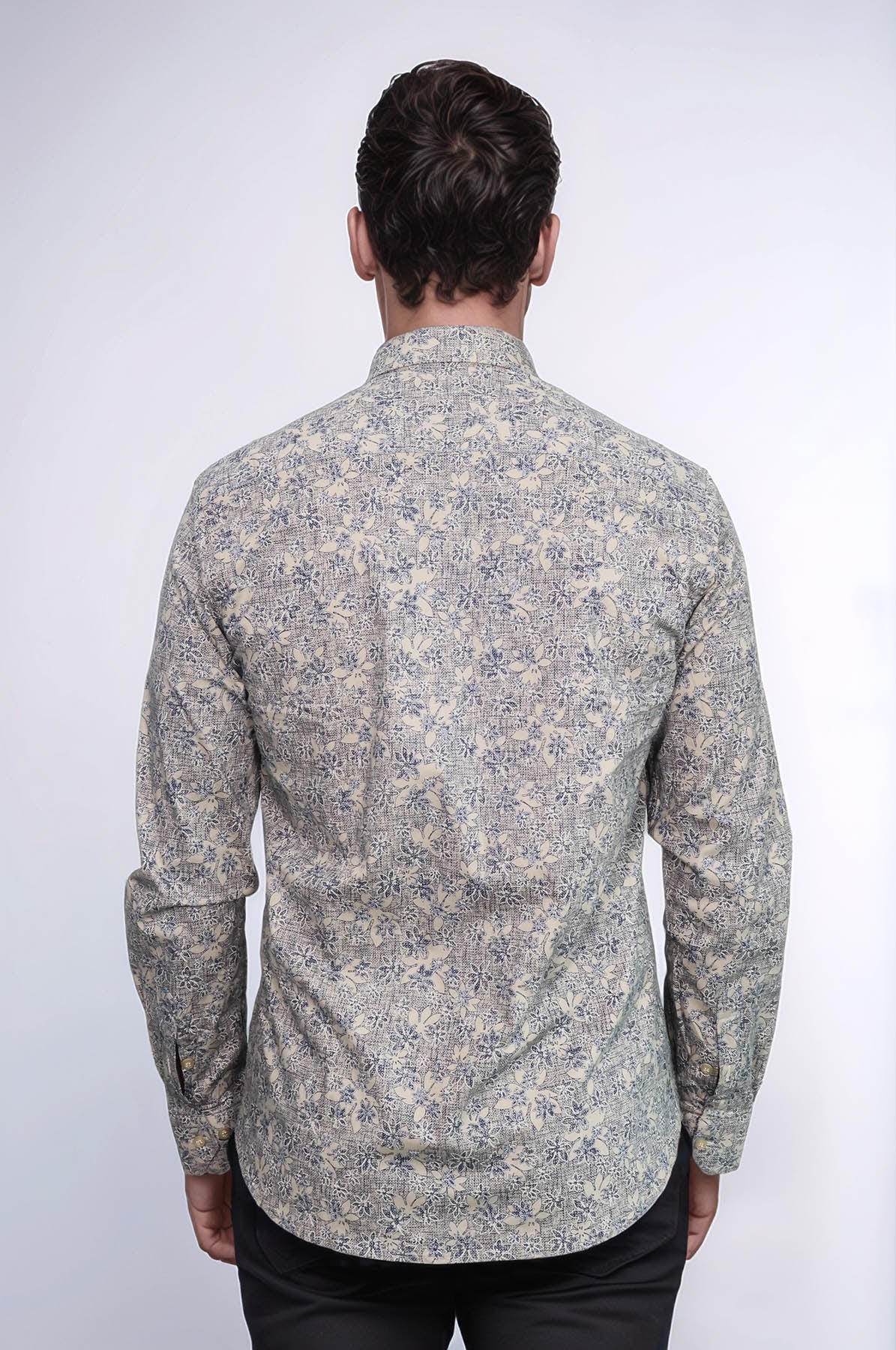KOALA SYDNEY  Bloom Patterned Beige Slim Fit Shirt -