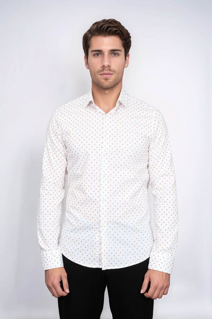 KOALA SYDNEY  Minimal Golden Print White Men's Shirt