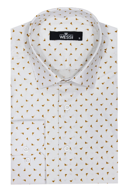 KOALA SYDNEY  Minimal Golden Print White Men's Shirt -