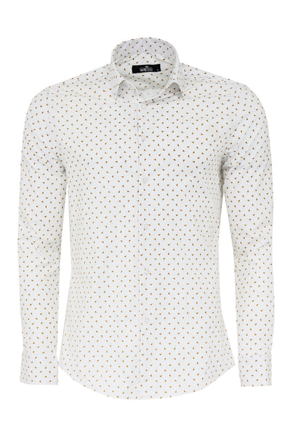 KOALA SYDNEY  Minimal Golden Print White Men's Shirt -
