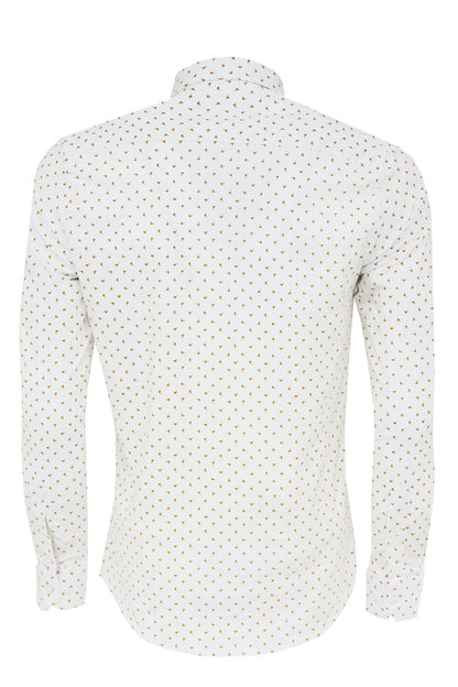 KOALA SYDNEY  Minimal Golden Print White Men's Shirt -