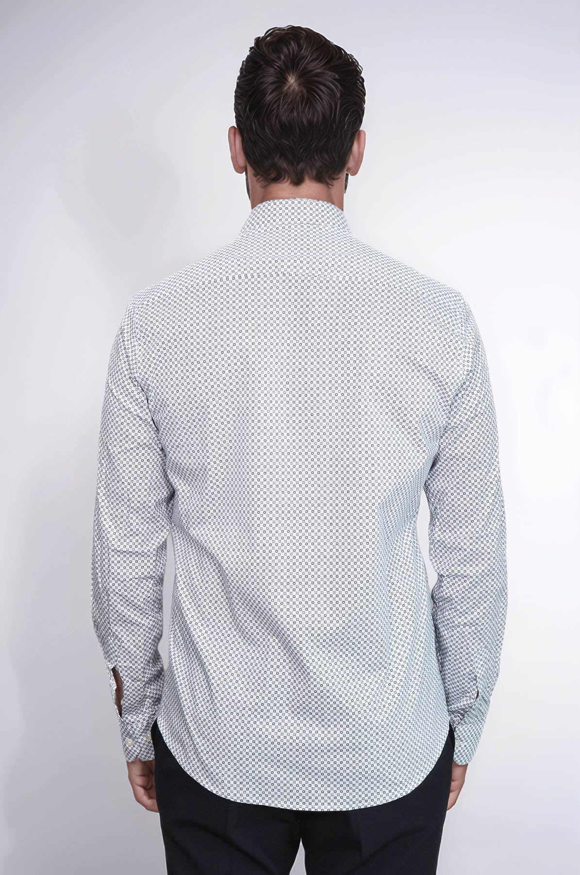 KOALA SYDNEY  White Tiny Check Patterned Slim Fit Shirt -