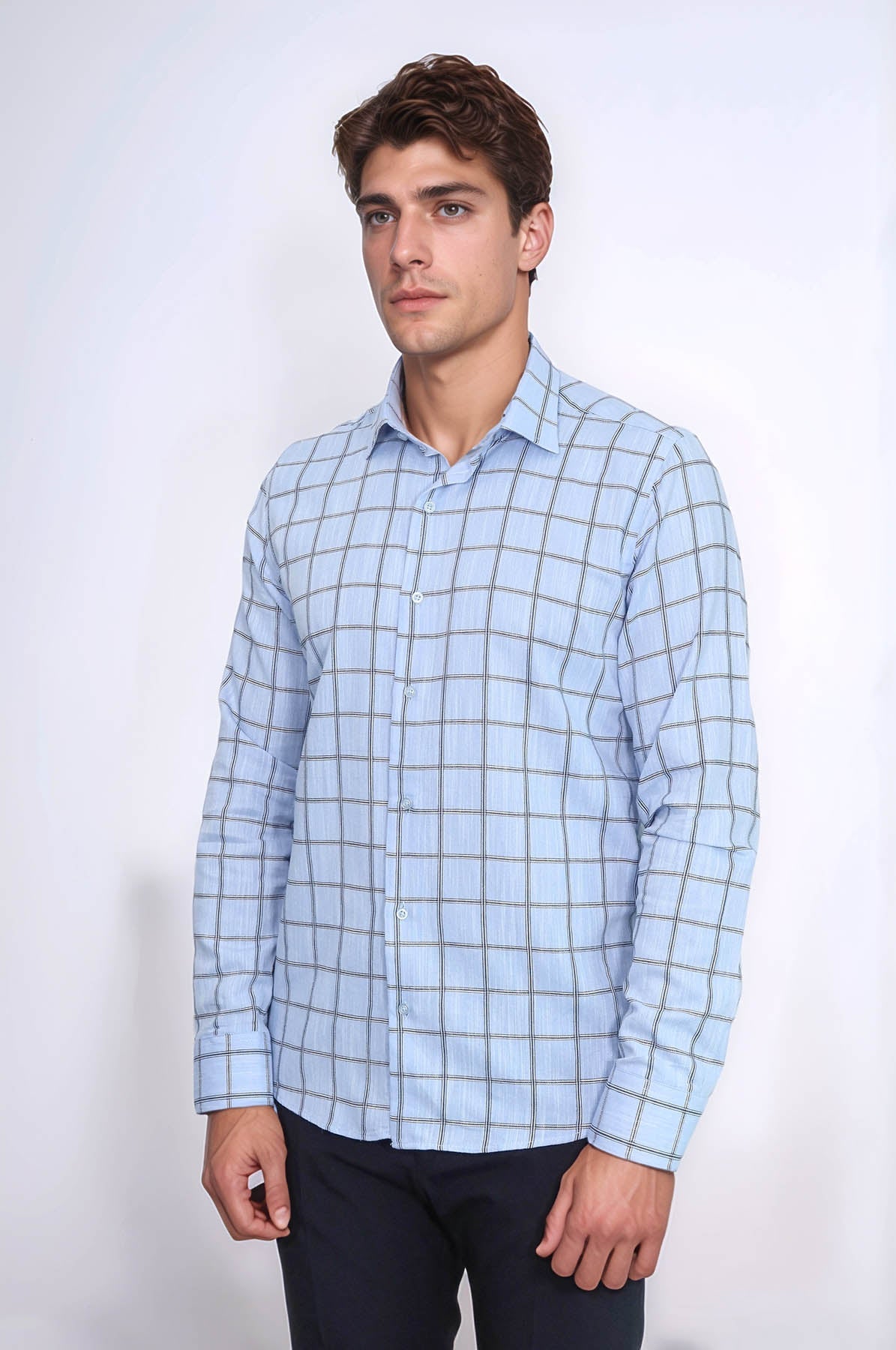 KOALA SYDNEY  Plaid Slim Fit Blue Men Shirt -
