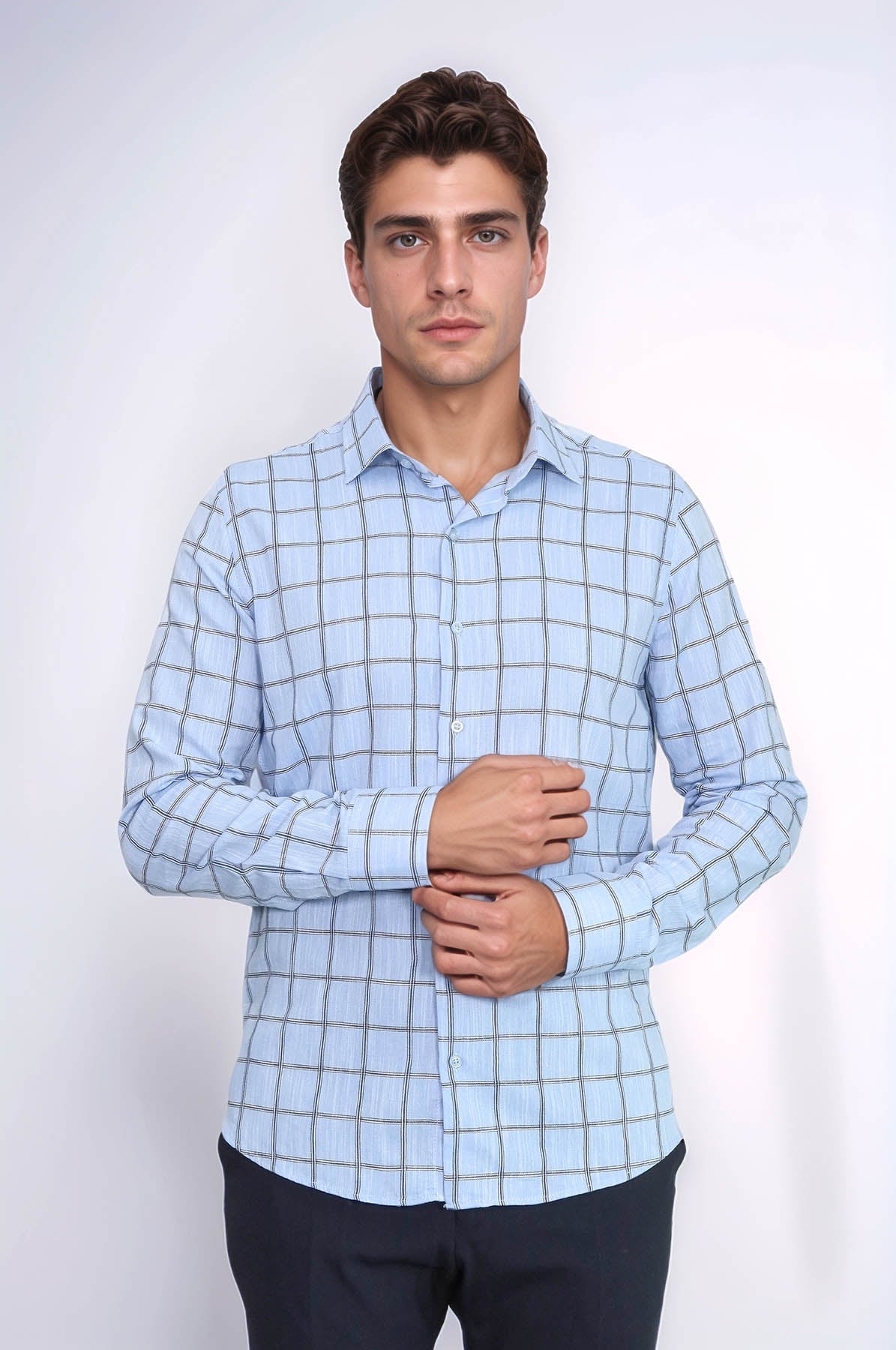 KOALA SYDNEY  Plaid Slim Fit Blue Men Shirt -