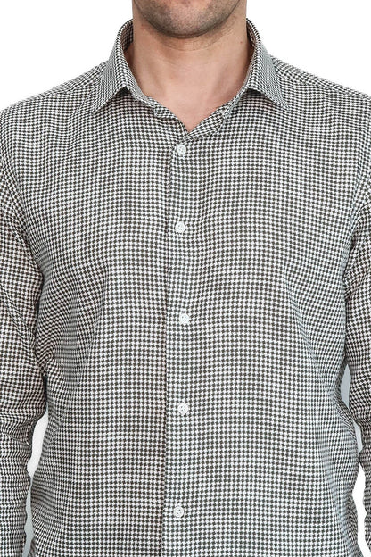 KOALA SYDNEY  Houndstooth Pattern Green Men Shirt -