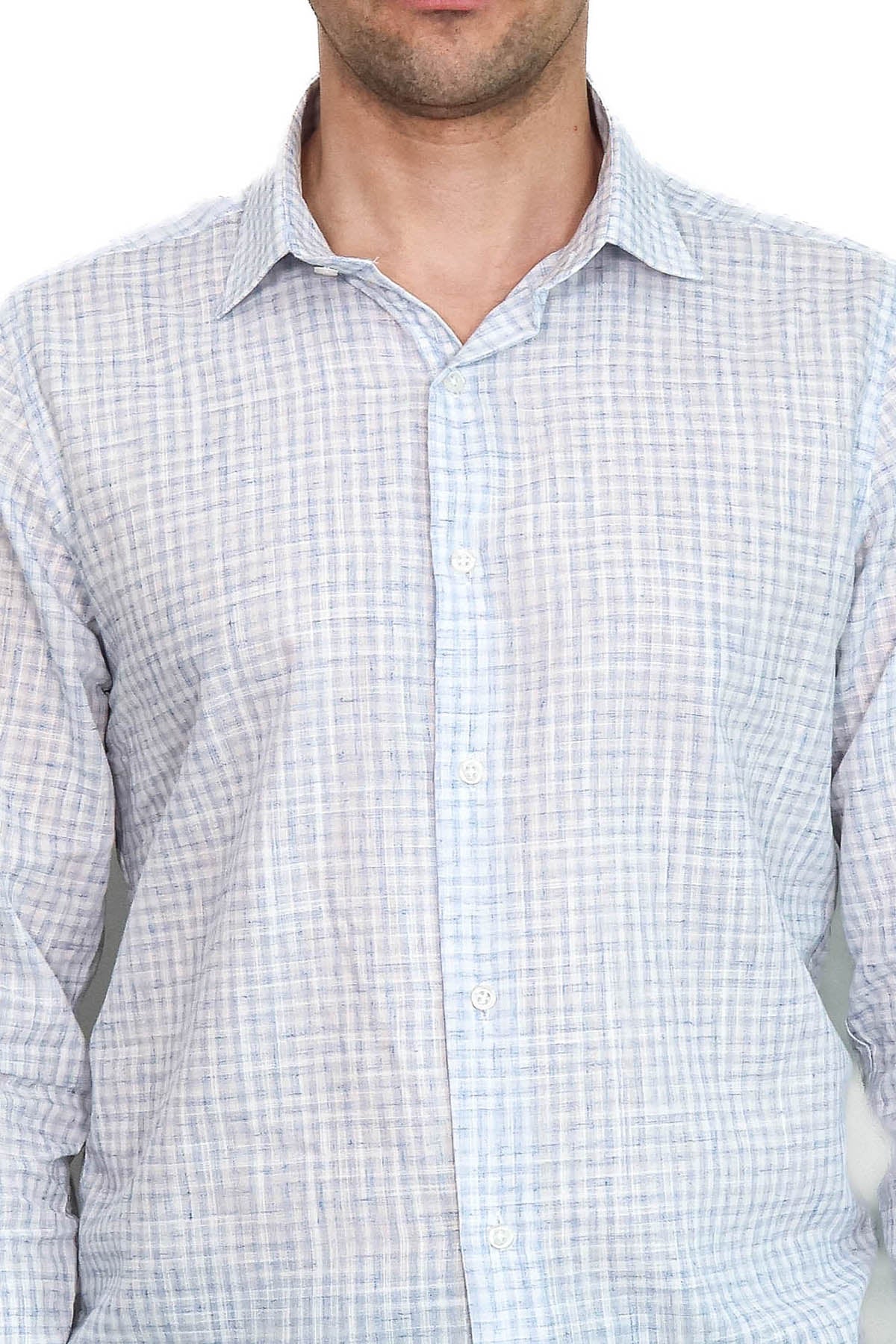 KOALA SYDNEY  Plaid Slim Fit Sky Blue Men Shirt -