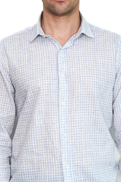 KOALA SYDNEY  Plaid Slim Fit Sky Blue Men Shirt -