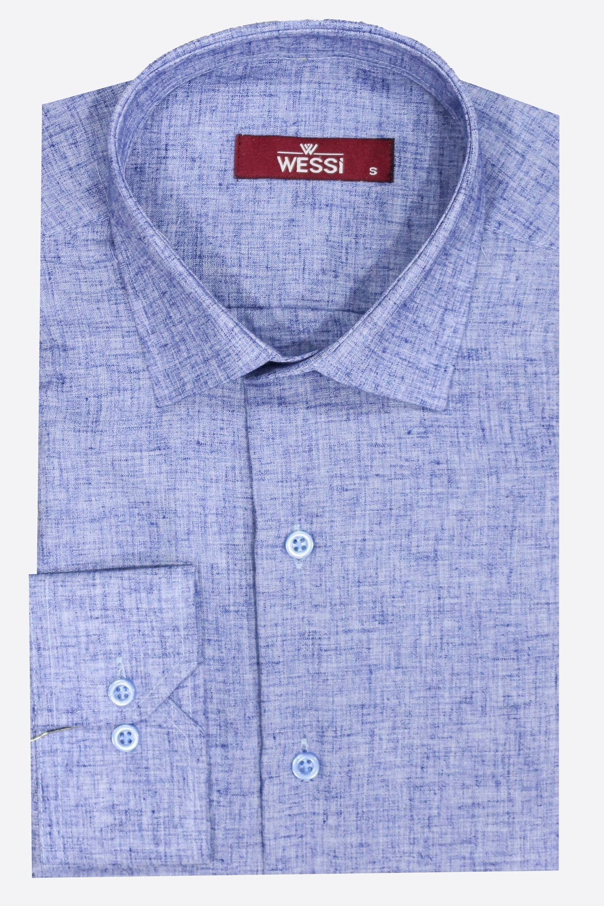 Slim Fit Patterned Navy Blue Men Shirt