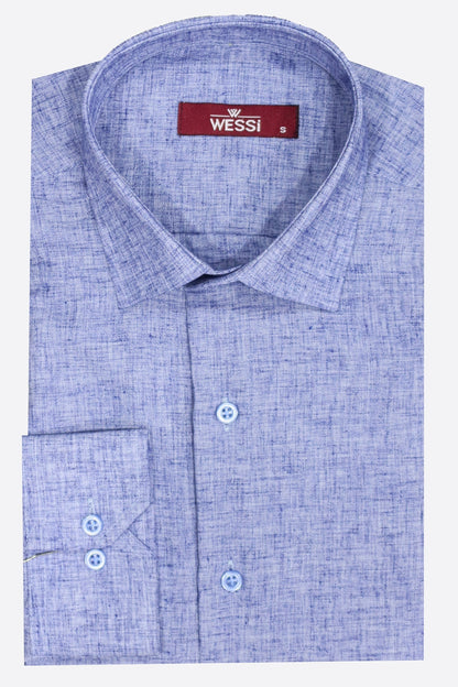 Slim Fit Patterned Navy Blue Men Shirt