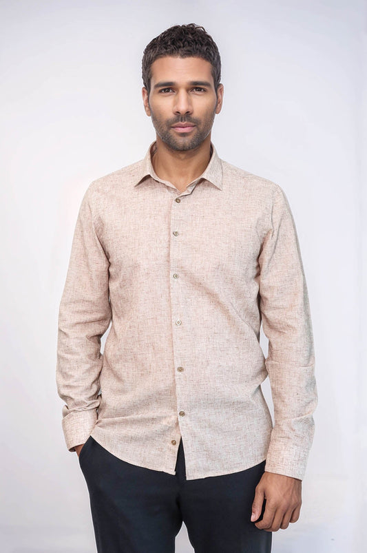 KOALA SYDNEY Slim Fit Patterned Brown Men Shirt