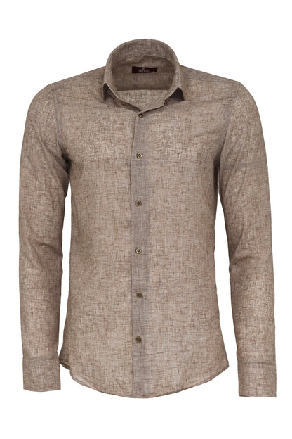 KOALA SYDNEY  Slim Fit Patterned Brown Men Shirt -