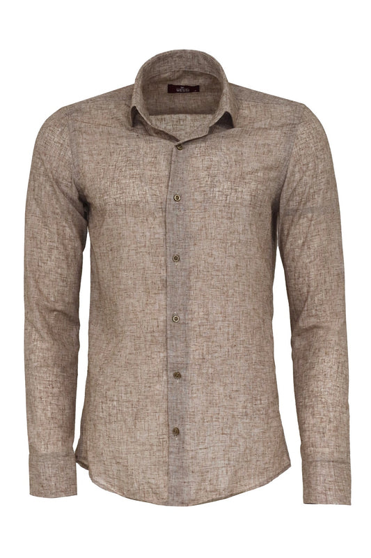 KOALA SYDNEY  Slim Fit Patterned Brown Men Shirt -