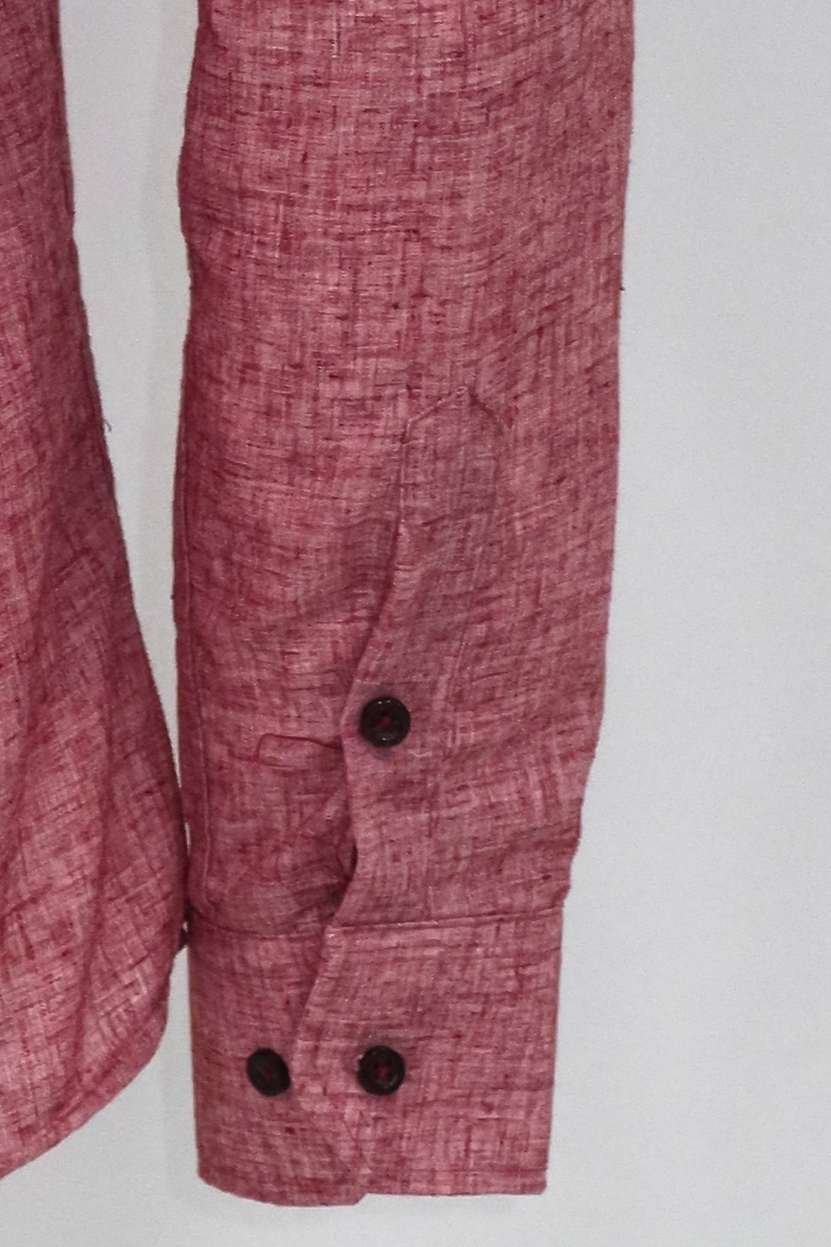 Slim Fit Patterned Burgundy Men Shirt