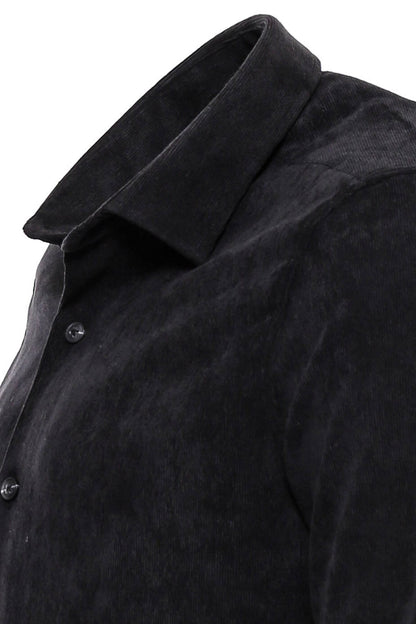 Black Long Sleeves Velvet Men's Shirt