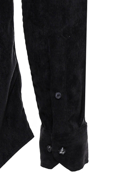 Black Long Sleeves Velvet Men's Shirt