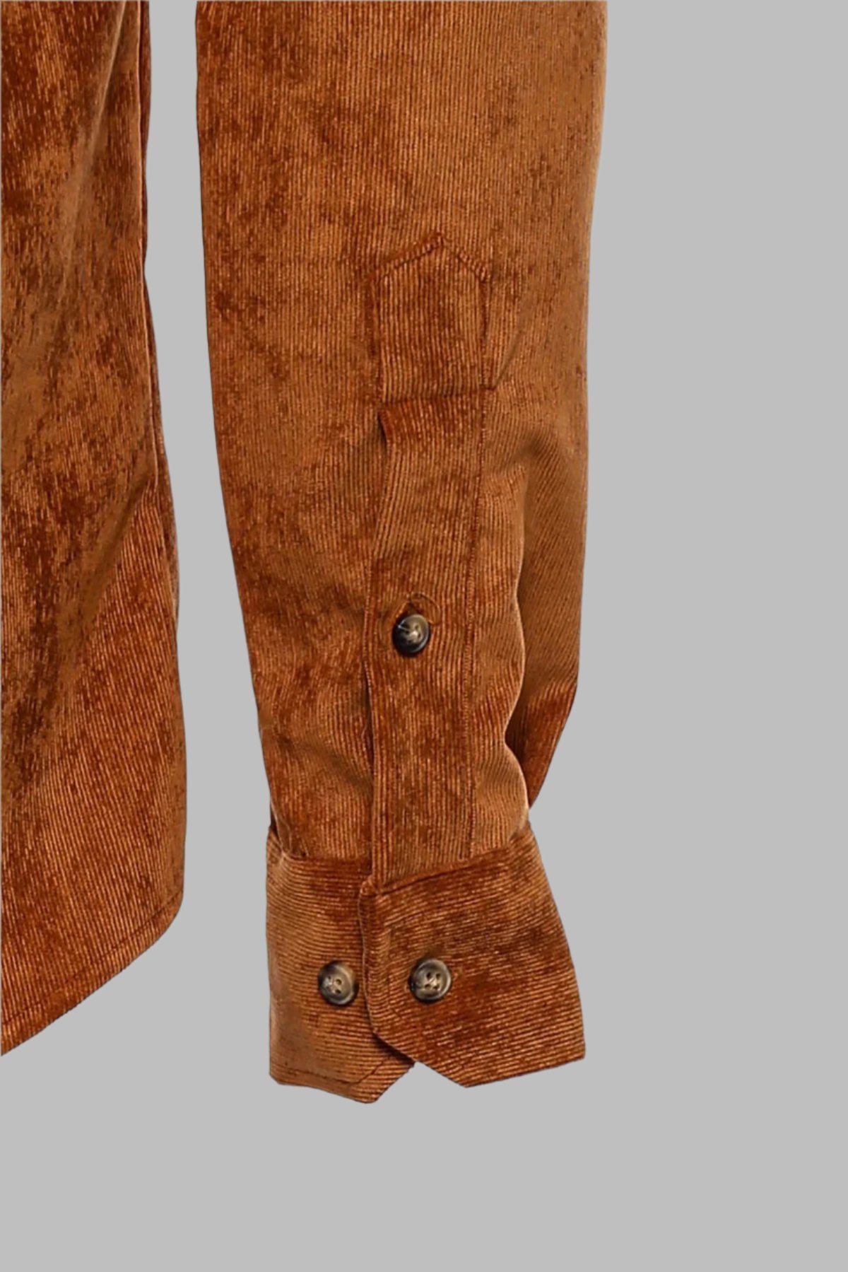 Brown Long Sleeves Velvet Men's Shirt -