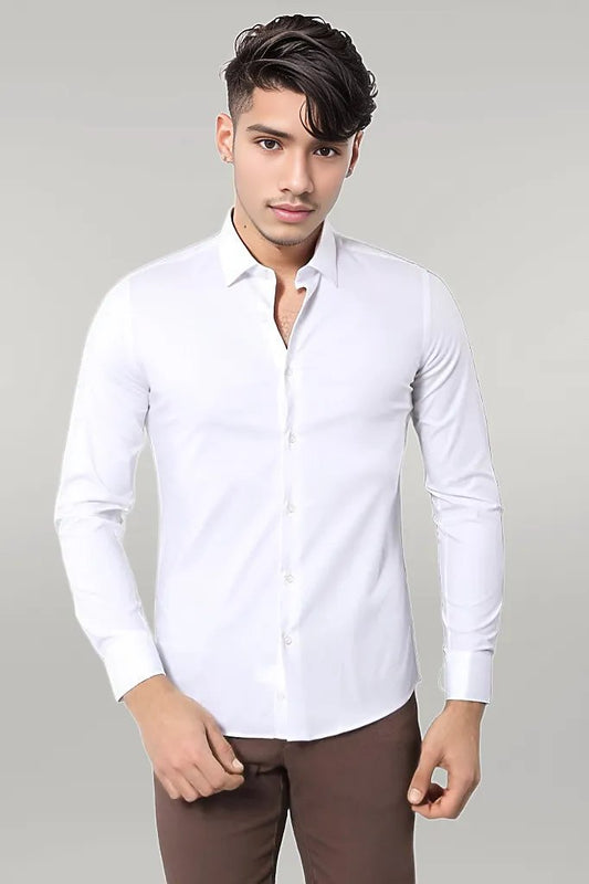 KOALA SYDNEY  Stretch Cotton White Men Dress Shirt |