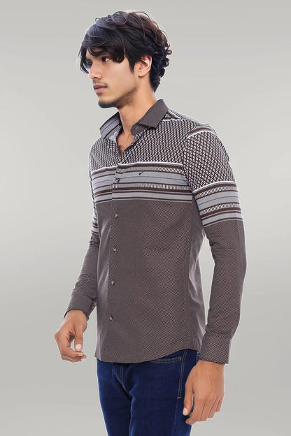Brown Diamond Patterned Shirt - Wessi