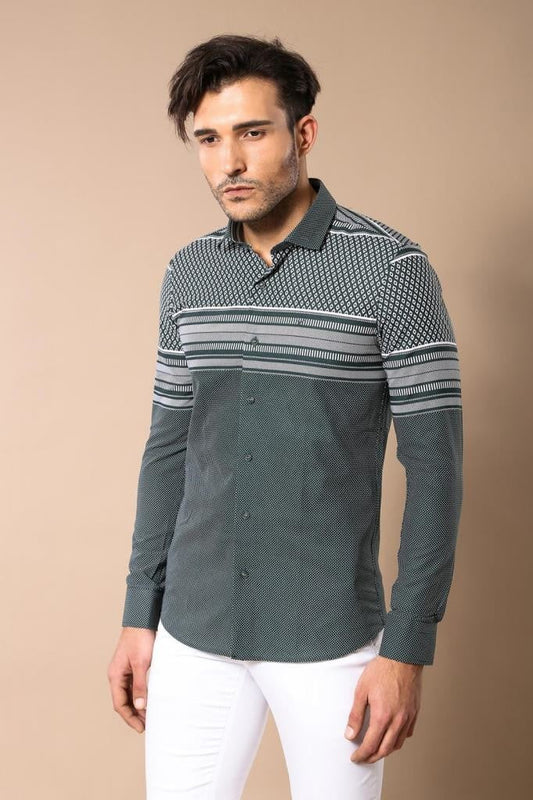KOALA SYDNEY  Green Diamond Patterned Shirt -