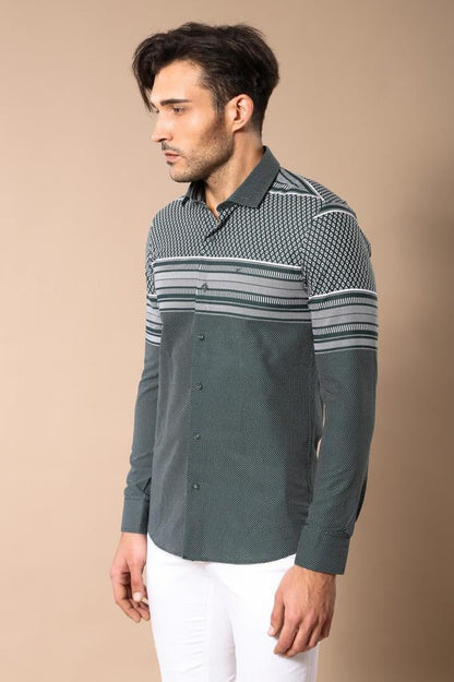 KOALA SYDNEY  Green Diamond Patterned Shirt -