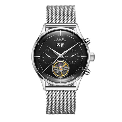 Luxury Automatic Men's Watch - Self-Winding Mechanical Timepiece with Leather Strap