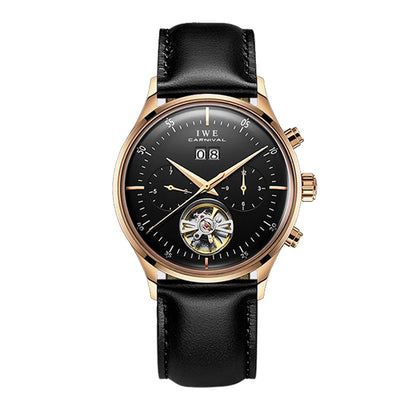 Luxury Automatic Men's Watch - Self-Winding Mechanical Timepiece with Leather Strap