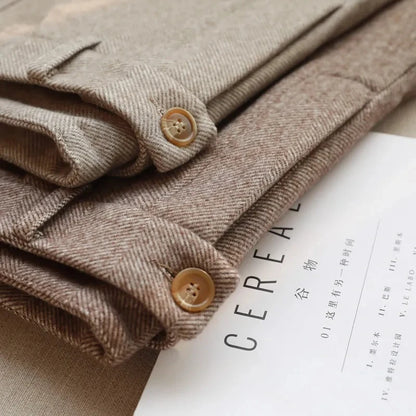 Winter High-Waisted Woolen Pencil Pants