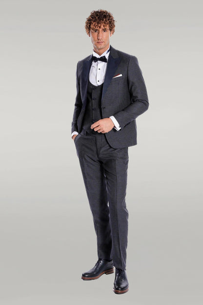 Navy Blue Tuxedo Suit - Wessi