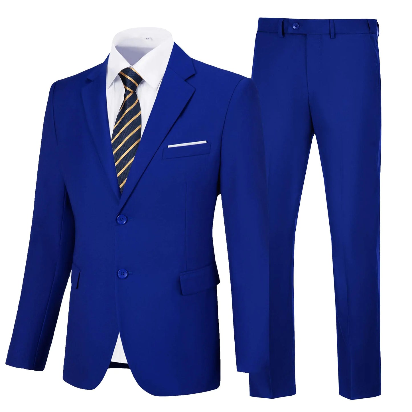 Amyox Men’s Slim Fit 2-Piece Royal Blue Suit