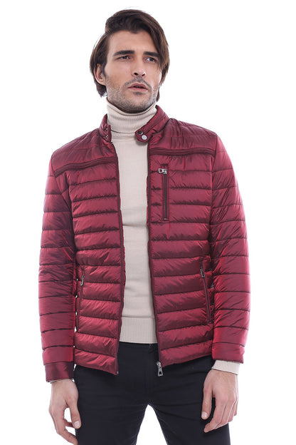 Burgundy Down Men Coat