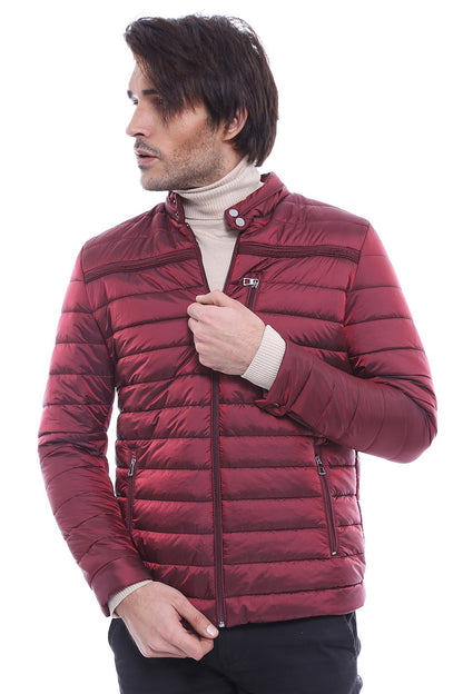Burgundy Down Men Coat
