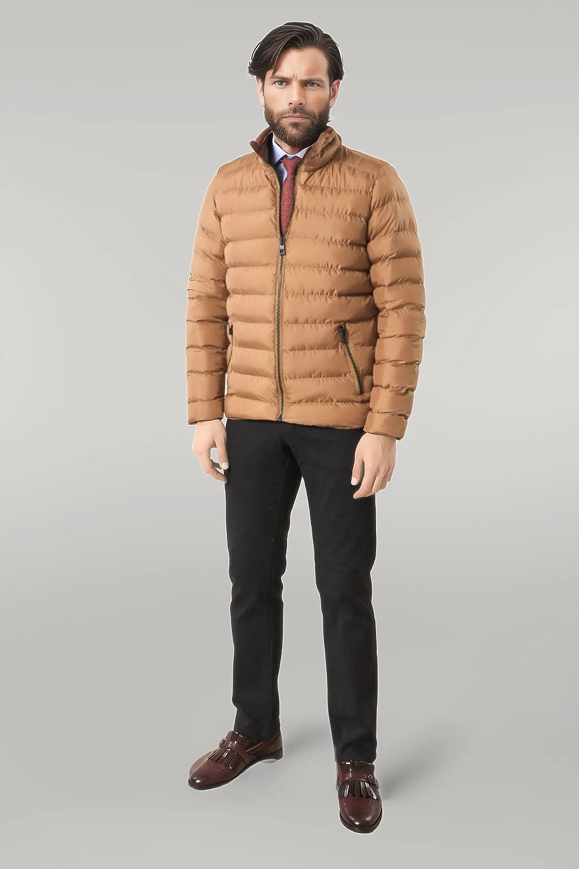Camel Short Men Down Jacket
