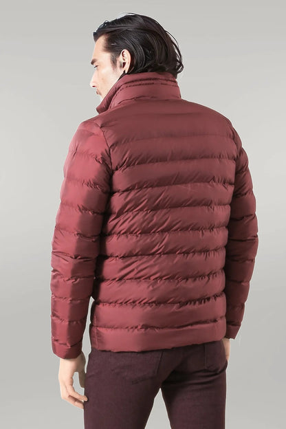 Quilted Standing Collar 2 Pockets Short Men Down Coat