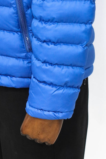 Quilted Hooded Puffer Blue Men's Coat