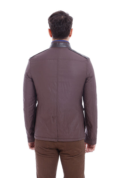 4 Pocket Snap Short Brown Coat-Wessi