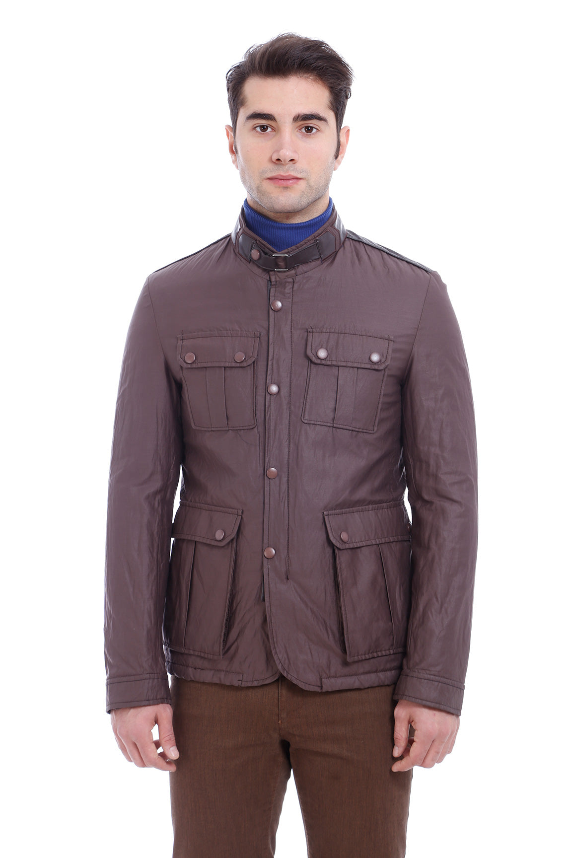 KOALA SYDNEY  4 Pocket Snap Short Brown Coat-