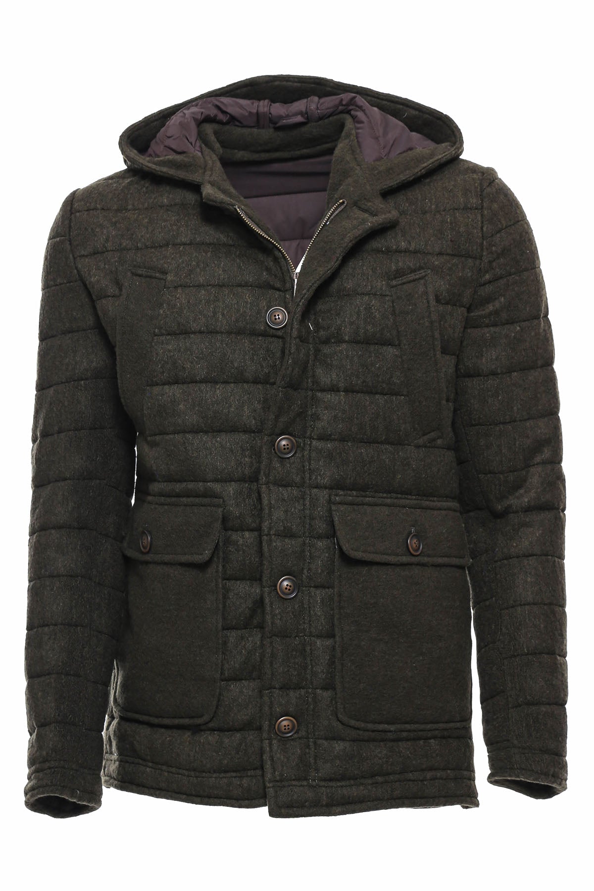 KOALA SYDNEY  Bag Pocket Felt Hooded 4 Pocket Green Coat-