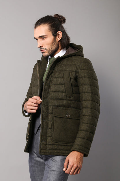 KOALA SYDNEY  Bag Pocket Felt Hooded 4 Pocket Green Coat-