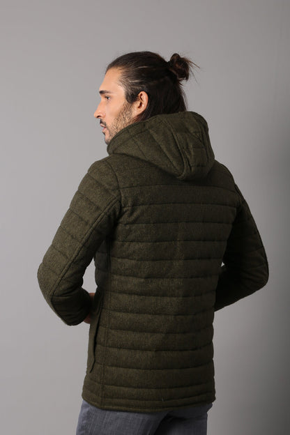 KOALA SYDNEY  Bag Pocket Felt Hooded 4 Pocket Green Coat-