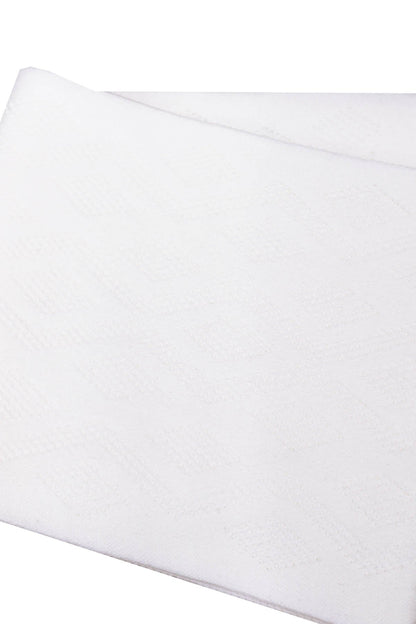 Diamond Patterned Men White Scarf