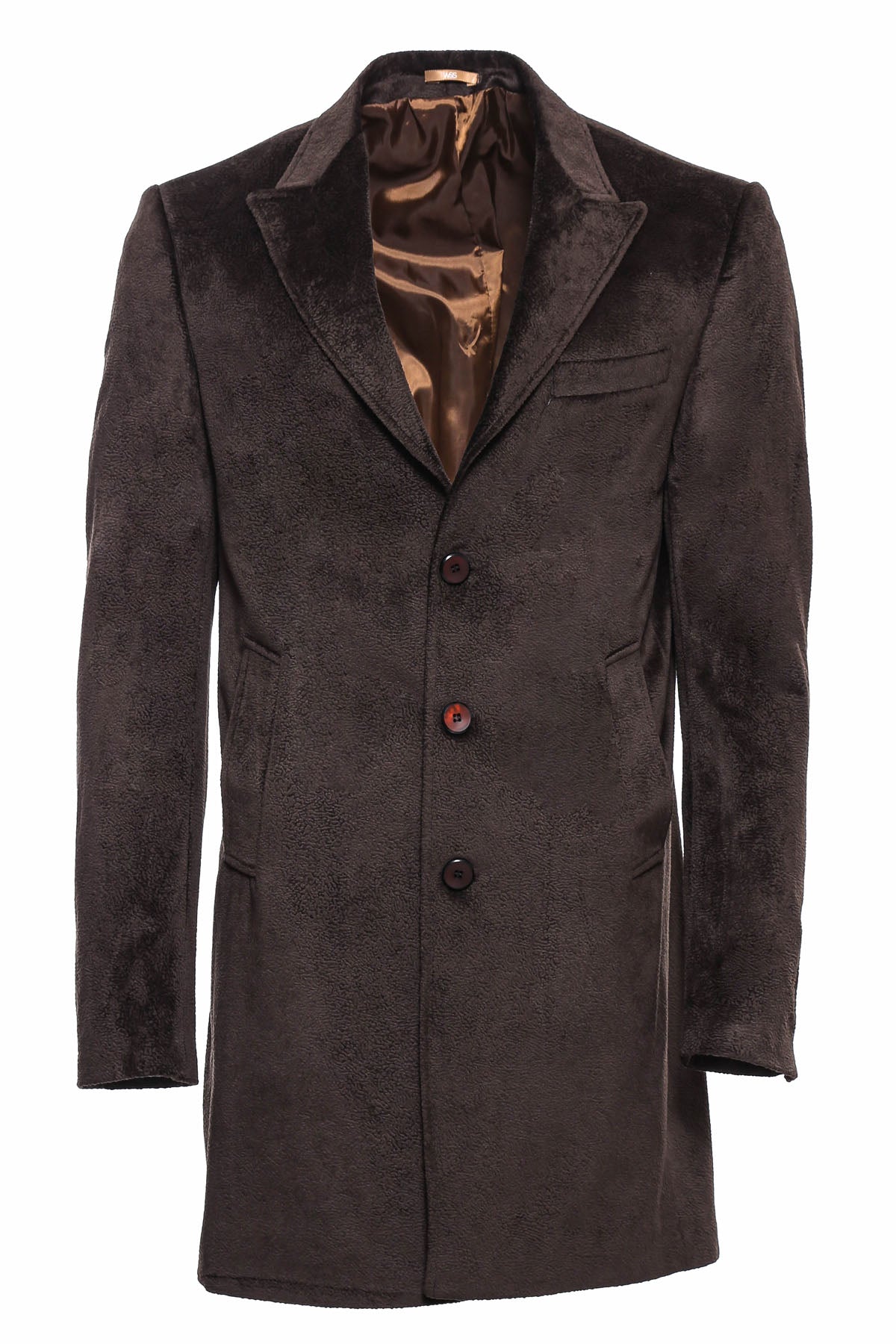 Peak Lapel Brown Men Coat