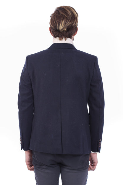 KOALA SYDNEY  Mens Double Breasted Slim Fit Navy Blue Blazer