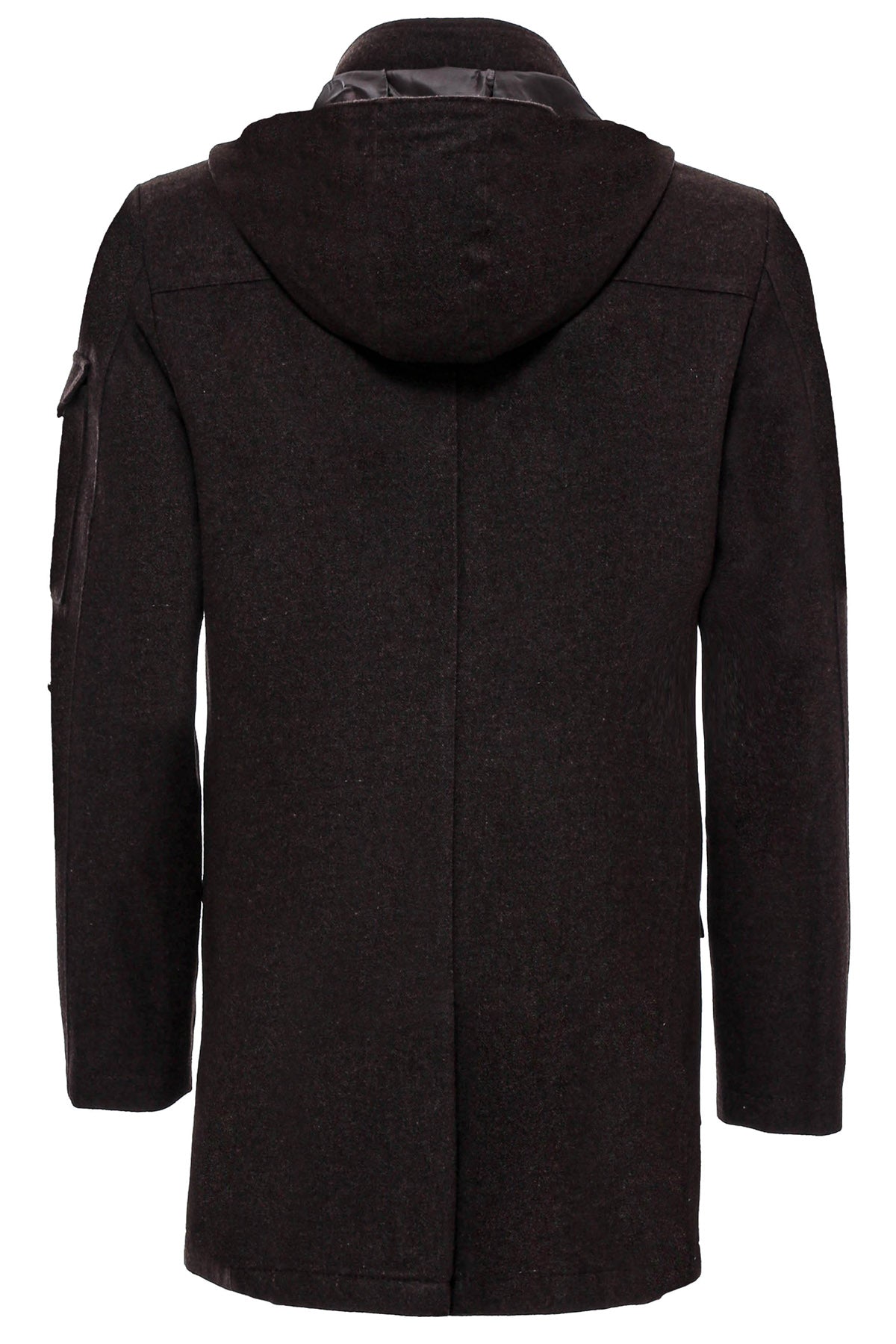 Hooded Cachet Hidden Zippered Brown Coat